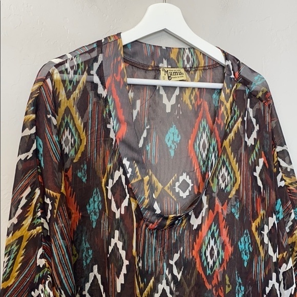 Show me your Mumu brown Aztec tunic. - Picture 2 of 13